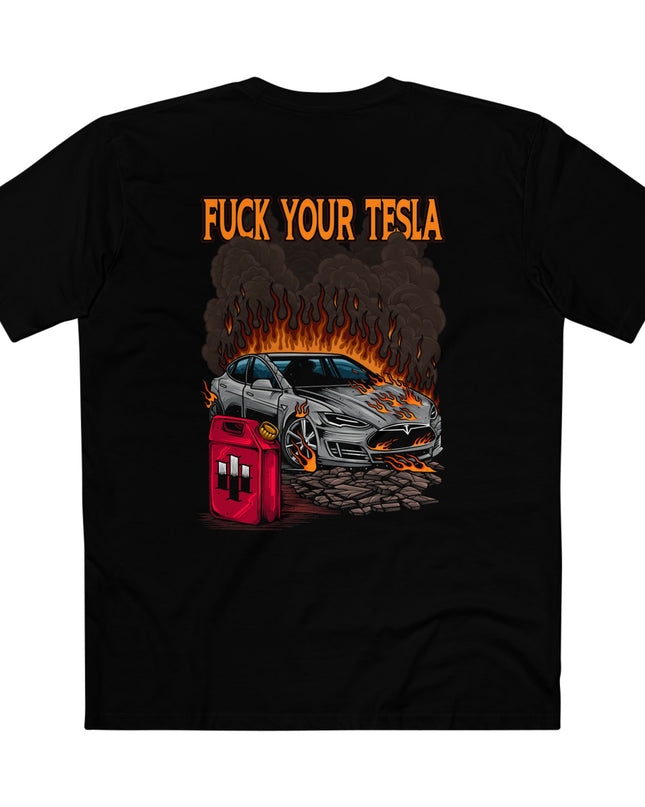 Fuck Your Tesla Black T-Shirt